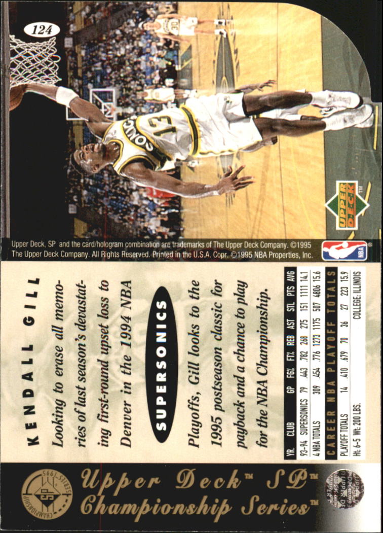 1994-95 SP Championship Die Cuts #124 Kendall Gill back image