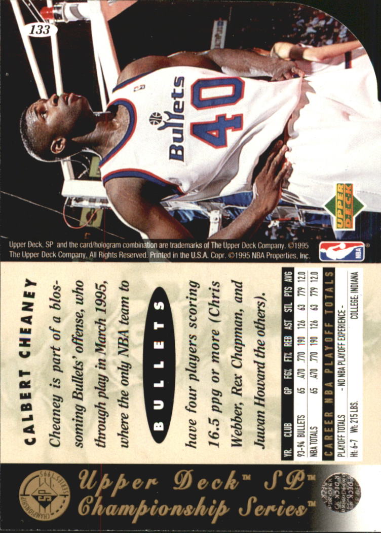 1994-95 SP Championship Die Cuts #133 Calbert Cheaney back image