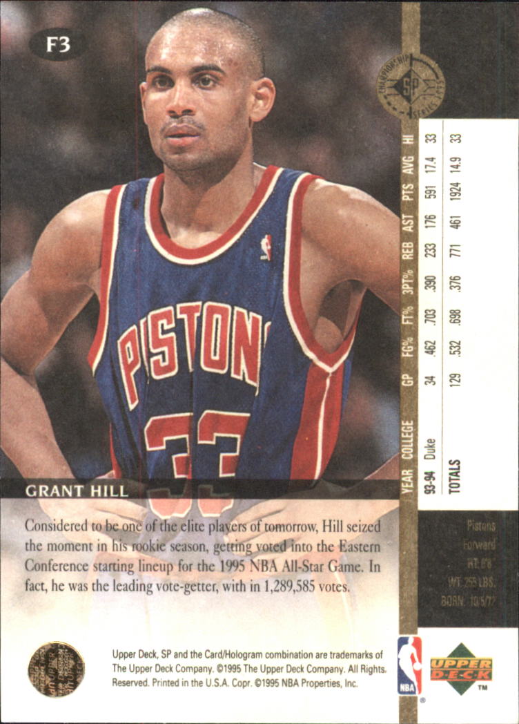1994-95 SP Championship Future Playoff Heroes #F3 Grant Hill back image