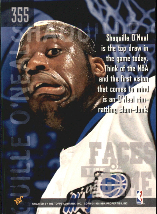 1994-95 Stadium Club First Day Issue #355 Shaquille O'Neal FG back image