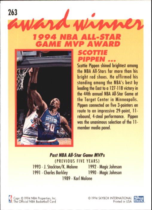 1994-95 Hoops #263 Scottie Pippen AW back image