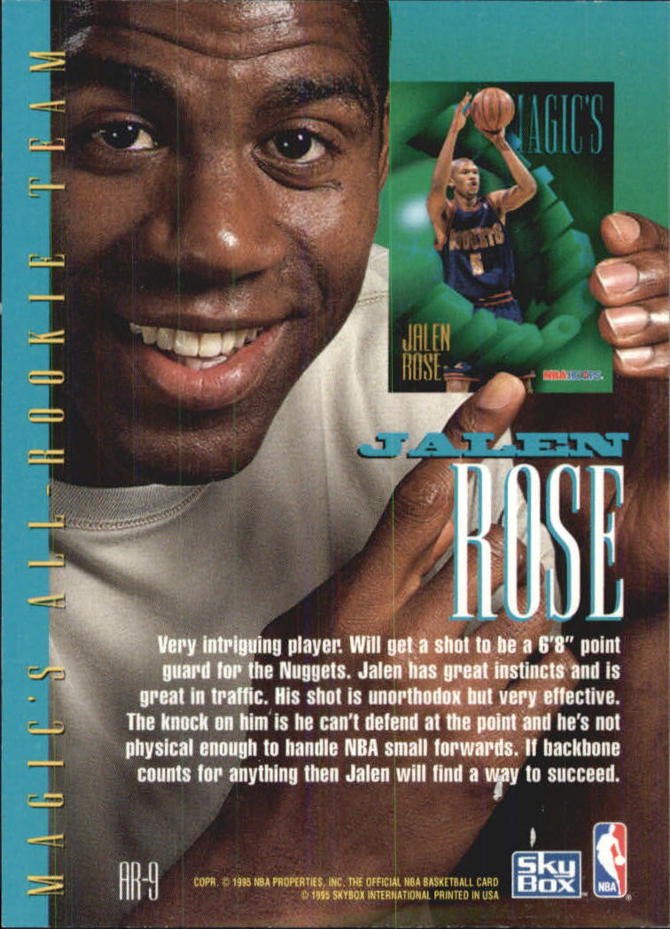 1994-95 Hoops Magic's All-Rookies #AR9 Jalen Rose back image