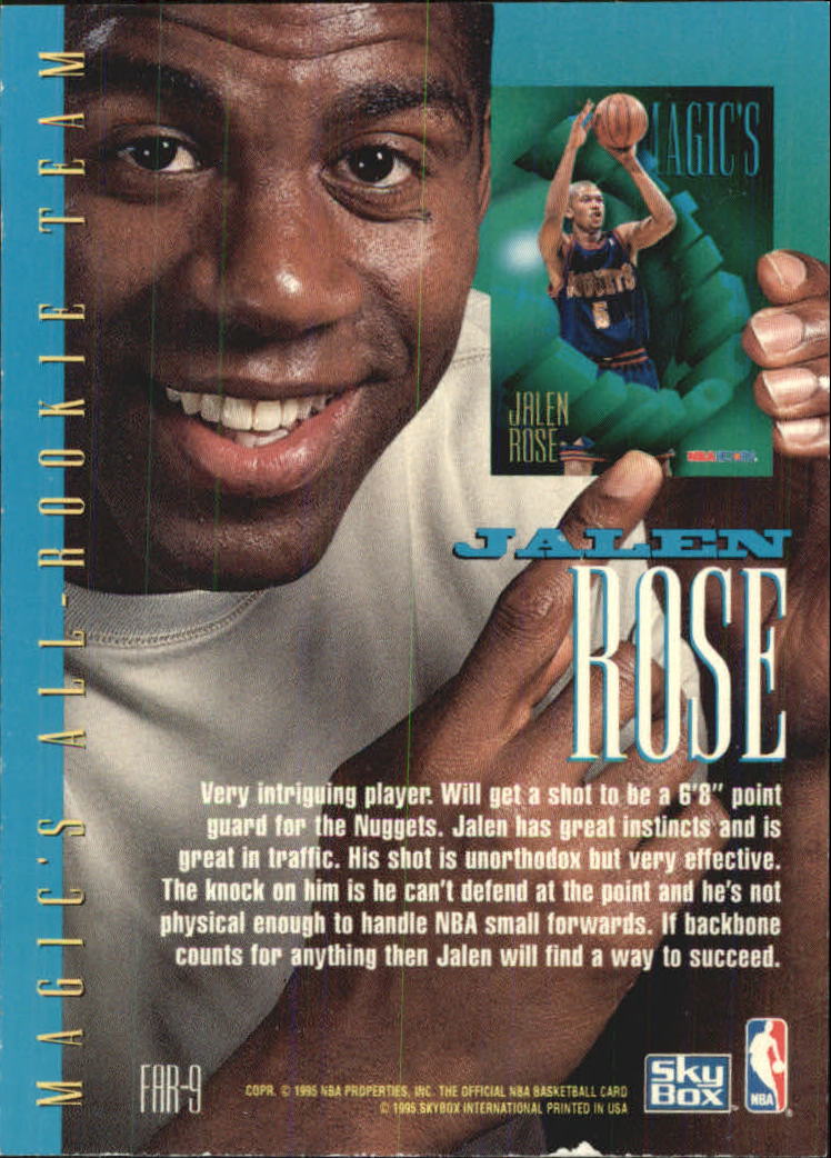 1994-95 Hoops Magic's All-Rookies Foil-Tech #FAR9 Jalen Rose back image