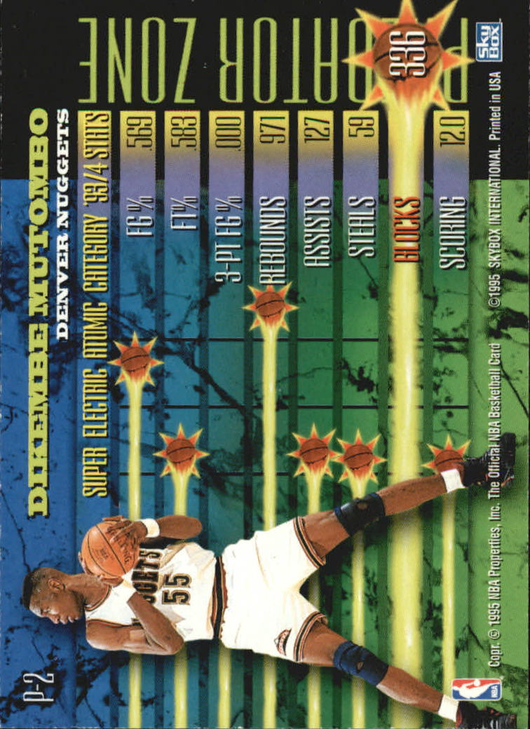1994-95 Hoops Predators #P2 Dikembe Mutombo back image