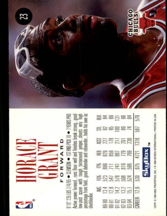 1994-95 SkyBox Premium #23 Horace Grant back image