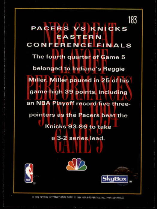 1994-95 SkyBox Premium #183 Reggie Miller PO