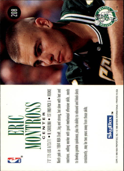1994-95 SkyBox Premium #208 Eric Montross RC back image