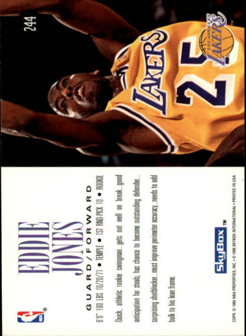 1994-95 SkyBox Premium #244 Eddie Jones RC back image