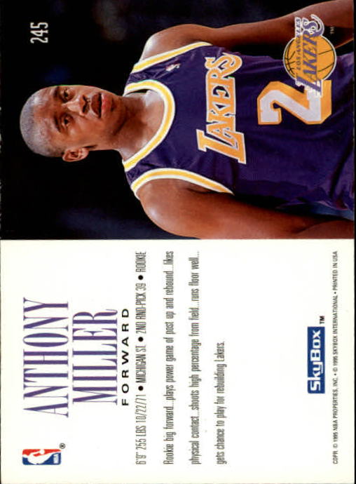 1994-95 SkyBox Premium #245 Anthony Miller RC back image