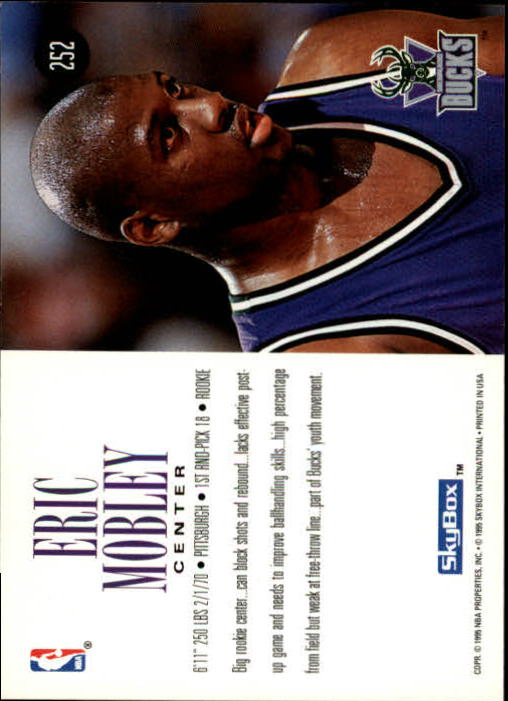 1994-95 SkyBox Premium #252 Eric Mobley RC back image
