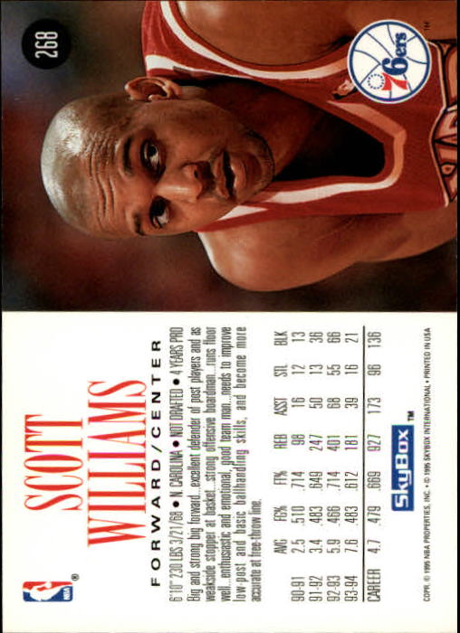 1994-95 SkyBox Premium #268 Scott Williams back image