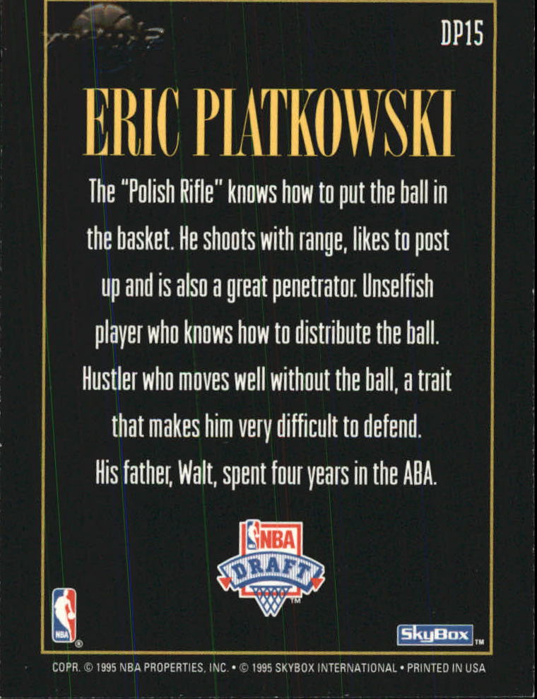 1994-95 SkyBox Premium Draft Picks #DP15 Eric Piatkowski back image
