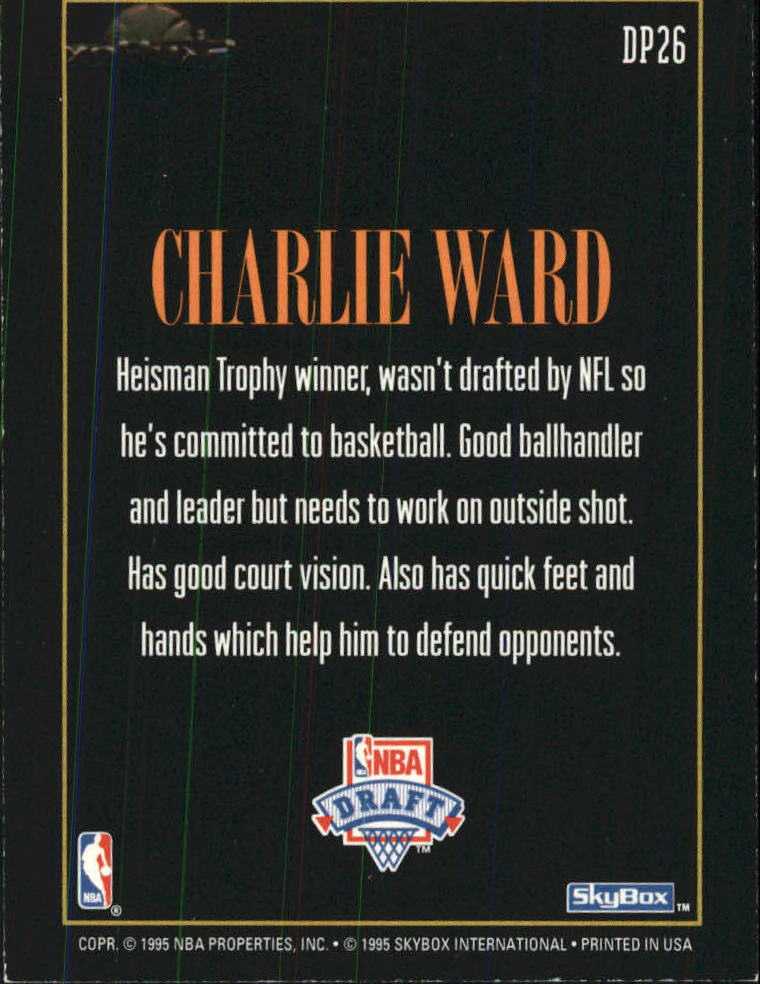 1994-95 SkyBox Premium Draft Picks #DP26 Charlie Ward back image