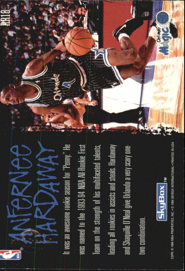 1994-95 SkyBox Premium Ragin' Rookies #RR18 Anfernee Hardaway back image