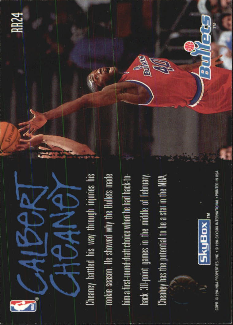 1994-95 SkyBox Premium Ragin' Rookies #RR24 Calbert Cheaney back image