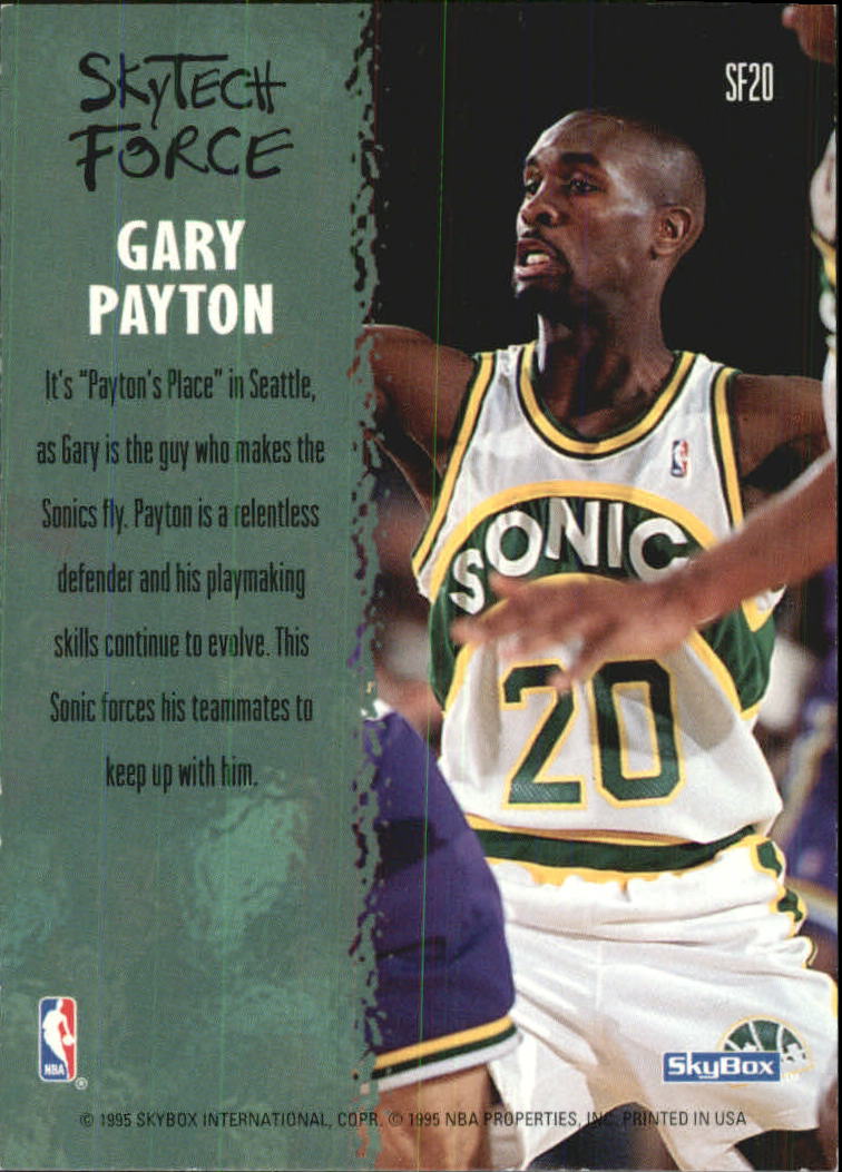 1994-95 SkyBox Premium SkyTech Force #SF20 Gary Payton back image
