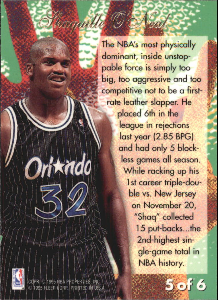 1994-95 Flair Rejectors #5 Shaquille O'Neal back image