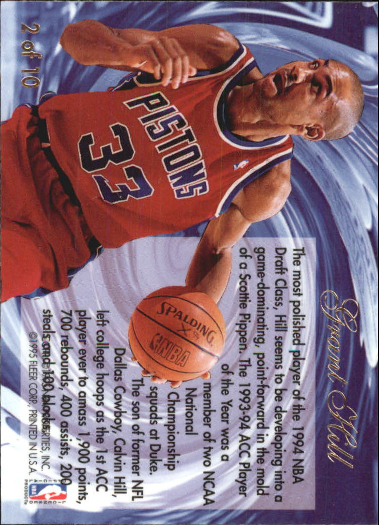 1994-95 Flair Wave of the Future #2 Grant Hill back image