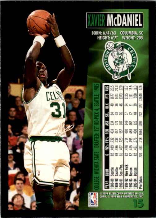  1990-91 Fleer Basketball #179 Xavier McDaniel Seattle