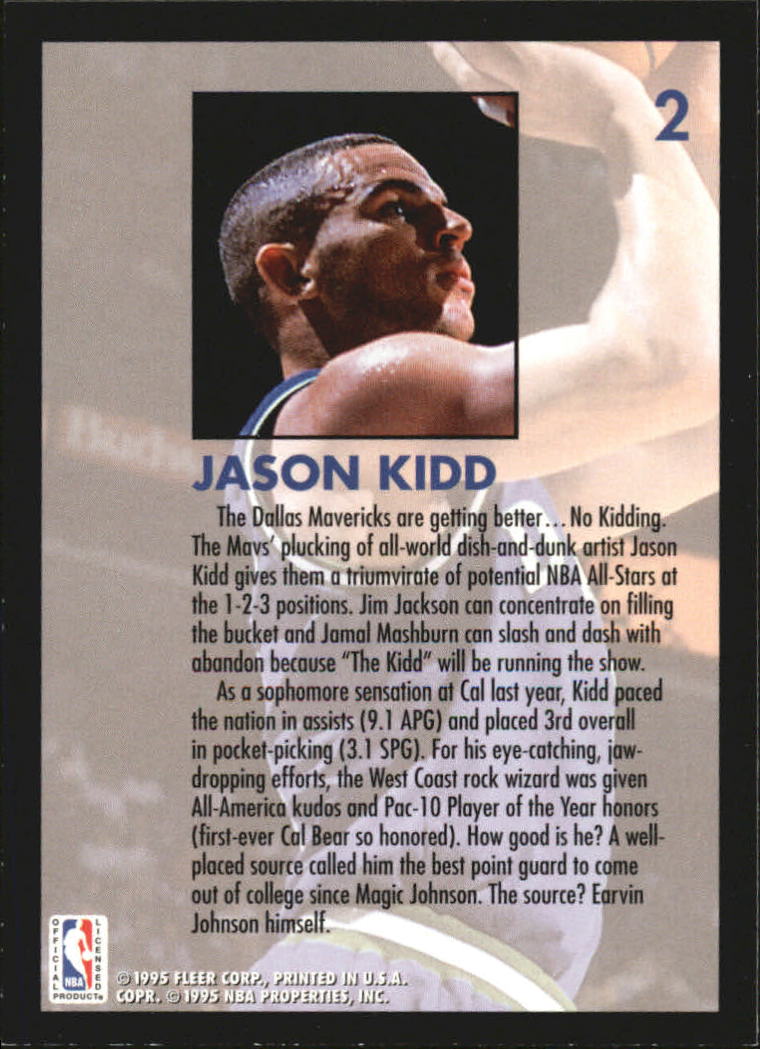 1994-95 Fleer Lottery Exchange #2 Jason Kidd back image