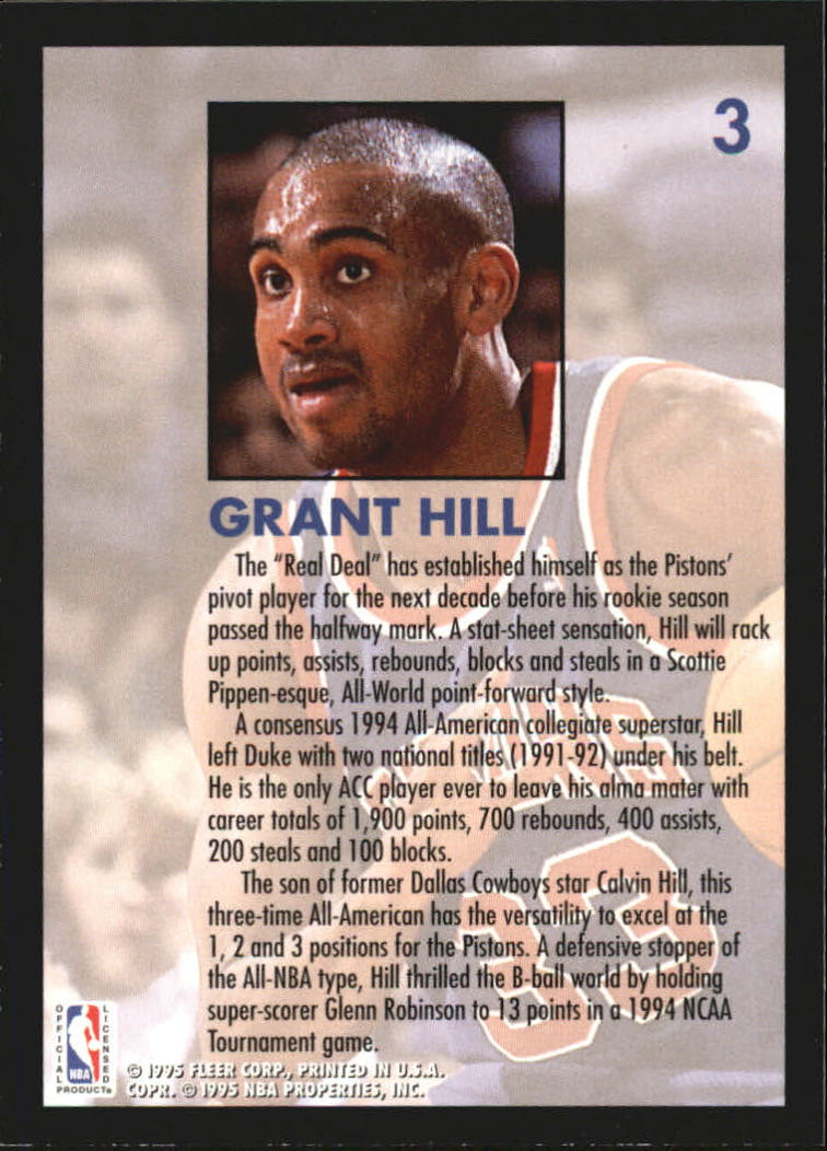 1994-95 Fleer Lottery Exchange #3 Grant Hill back image