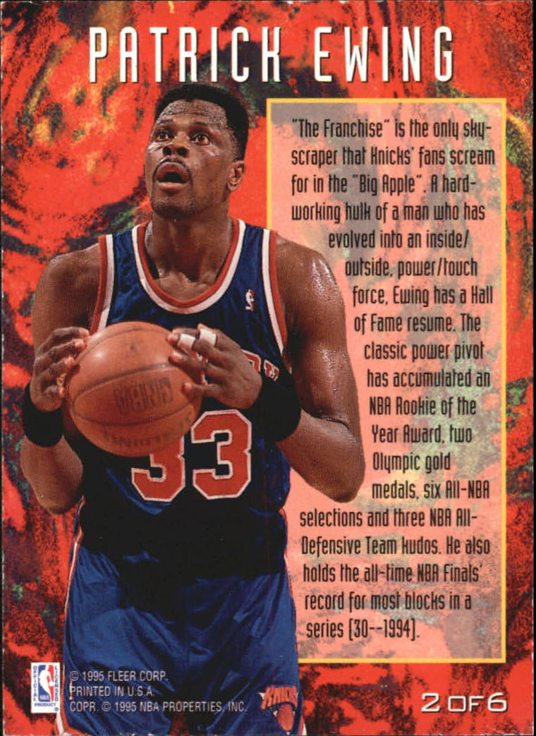1994-95 Fleer Superstars #2 Patrick Ewing back image