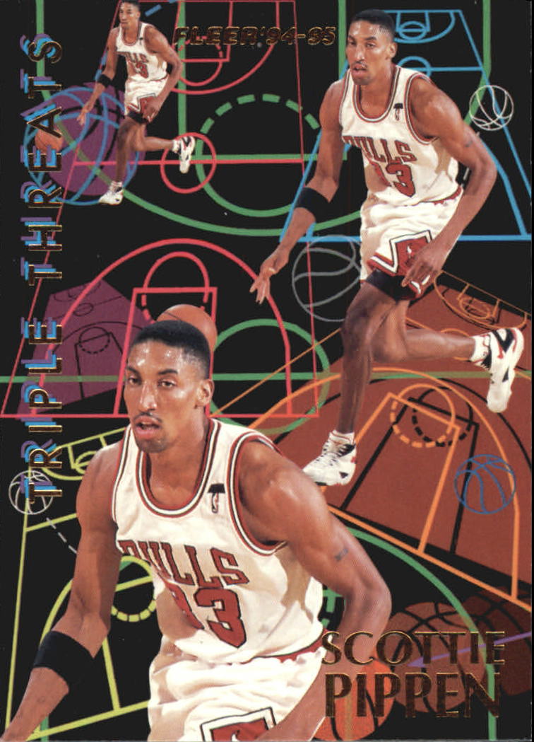 1994-95 Fleer Triple Threats #8 Scottie Pippen - NM-MT