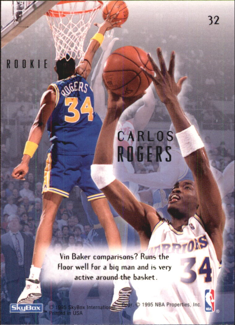 1994-95 Emotion #32 Carlos Rogers RC back image