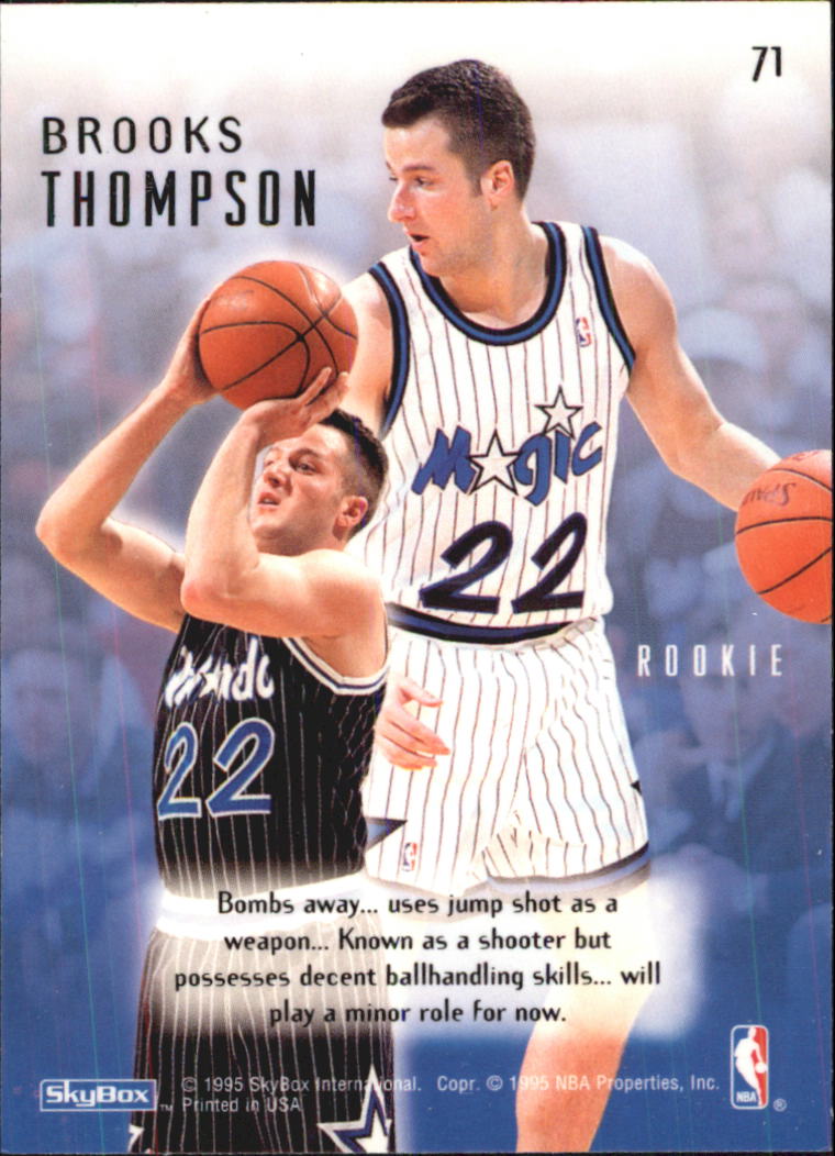1994-95 Emotion #71 Brooks Thompson RC back image