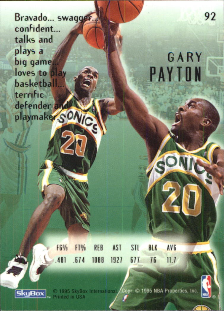 1994-95 Emotion #92 Gary Payton back image