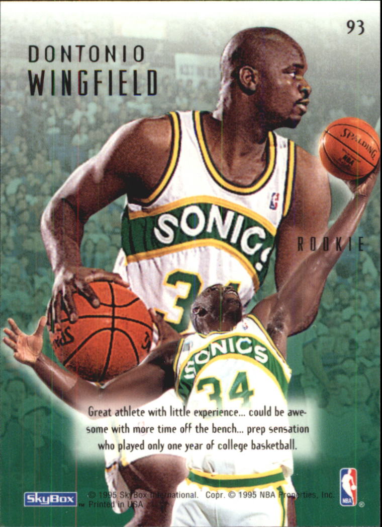 1994-95 Emotion #93 Dontonio Wingfield RC back image
