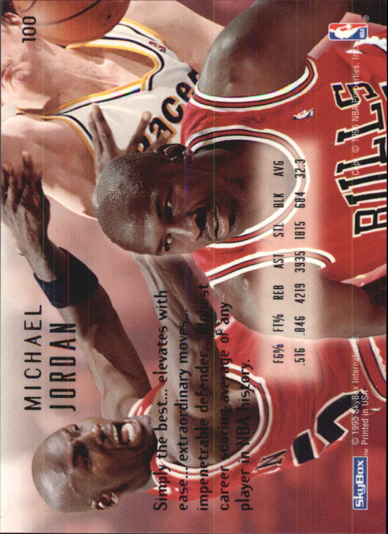1994-95 Emotion #100 Michael Jordan back image