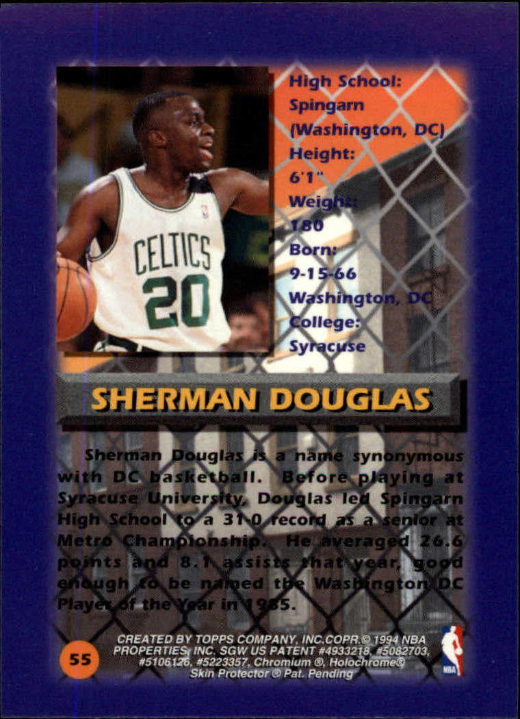 1994-95 Finest #55 Sherman Douglas CY back image