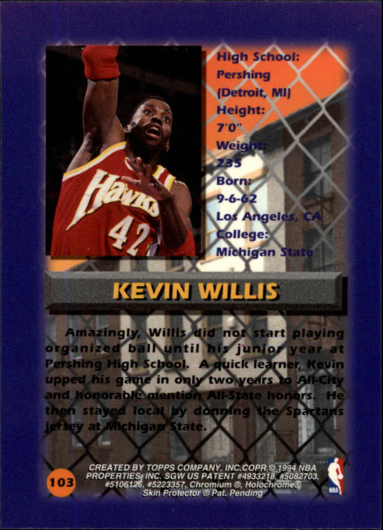 1994-95 Finest #103 Kevin Willis CY back image