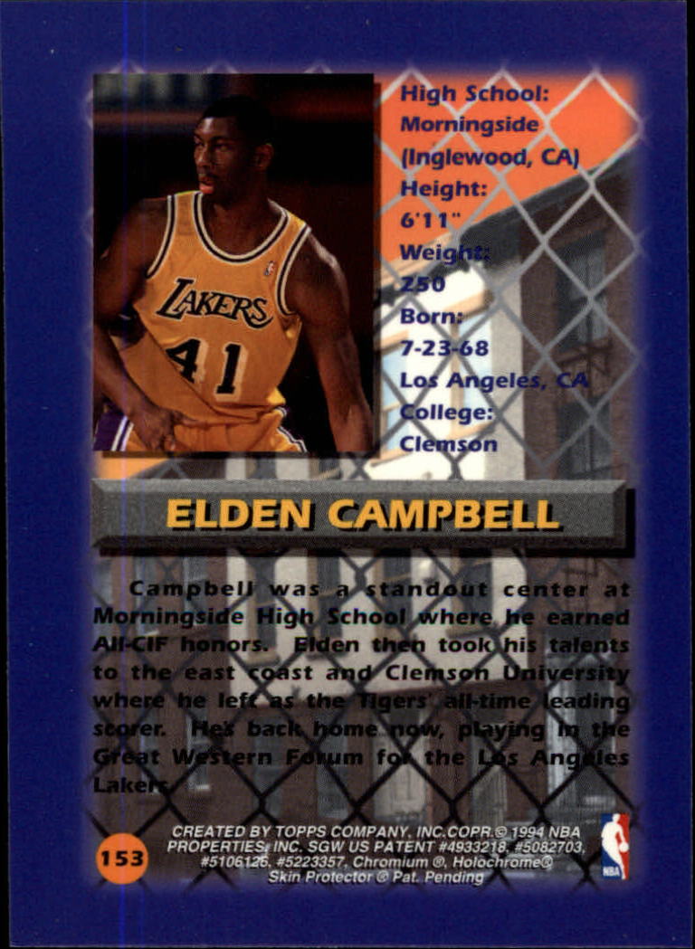 1994-95 Finest #153 Elden Campbell CY back image