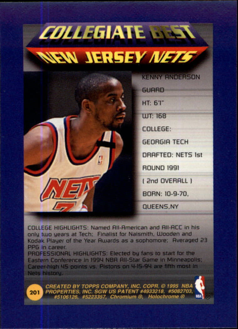1994-95 Finest #201 Kenny Anderson CB back image