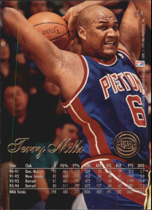1994-95 Flair #48 Terry Mills back image