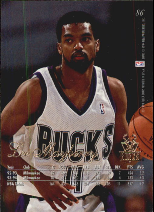 1994-95 Flair #86 Lee Mayberry back image