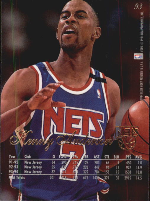 1994-95 Flair #93 Kenny Anderson back image