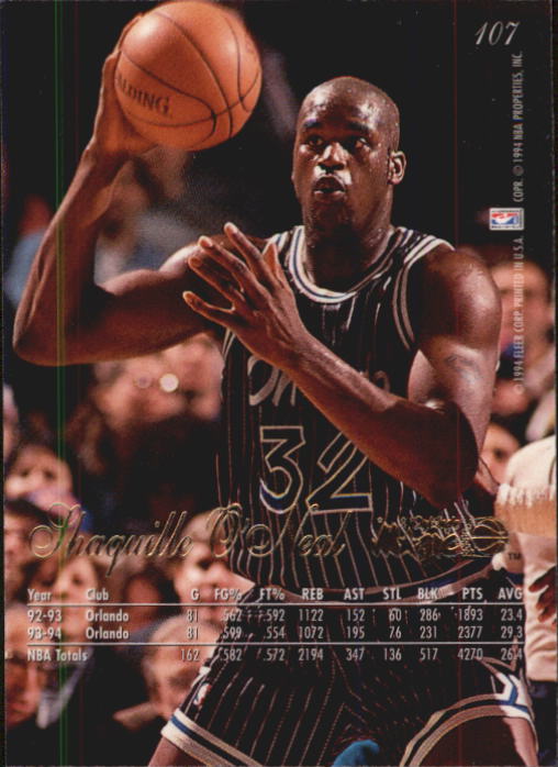 1994-95 Flair #107 Shaquille O'Neal back image