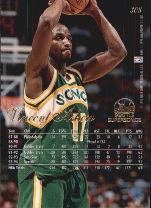 1994-95 Flair #308 Vincent Askew - NM-MT