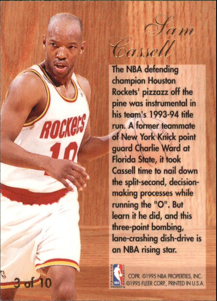 1994-95 Flair Playmakers #3 Sam Cassell back image