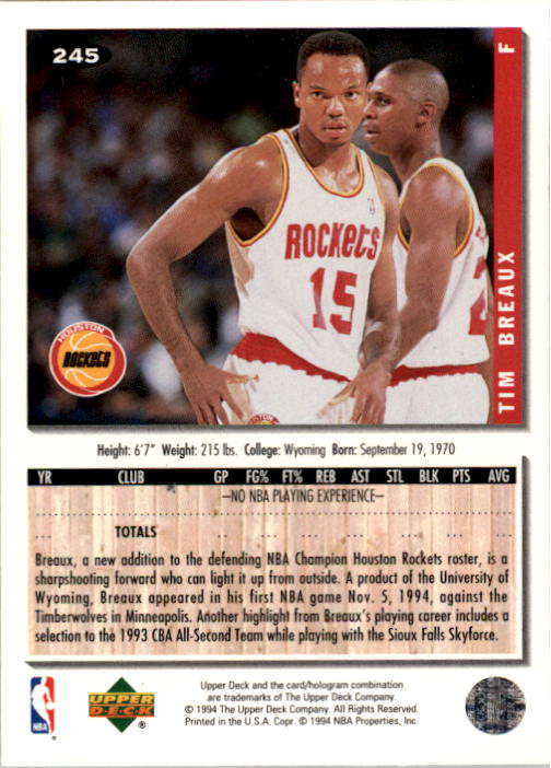 Sports Card Back