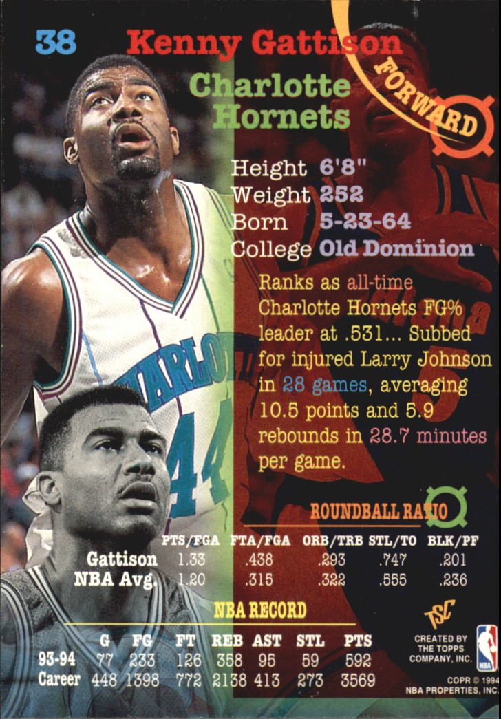 1994-95 Stadium Club Super Teams NBA Finals #38 Kenny Gattison back image