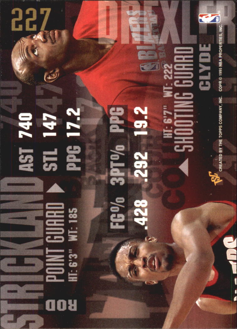 1994-95 Stadium Club Super Teams NBA Finals #227 Rod Strickland BCT/Clyde Drexler back image