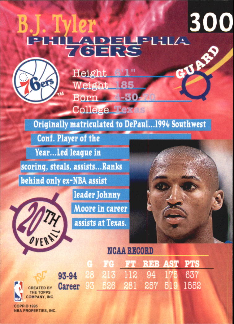 1994-95 Stadium Club Super Teams NBA Finals #300 B.J. Tyler back image