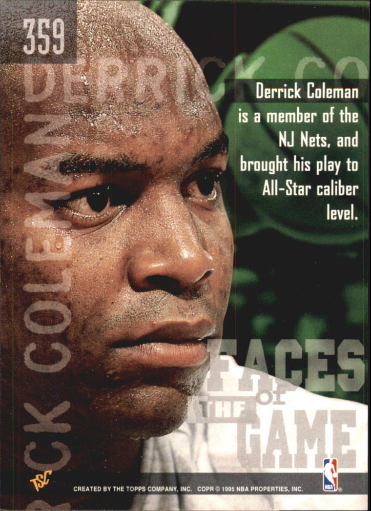 1994-95 Stadium Club Super Teams NBA Finals #359 Derrick Coleman FG back image