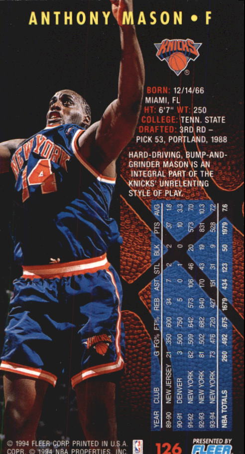 1994-95 Fleer Jam Session Basketball Card #1-200 - Choose Your Card - Picture 239 of 373