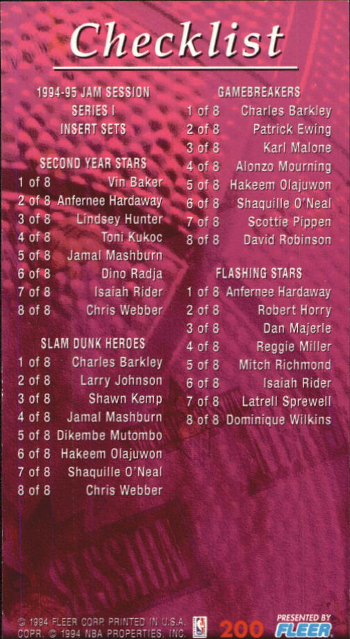 Sports Card Back
