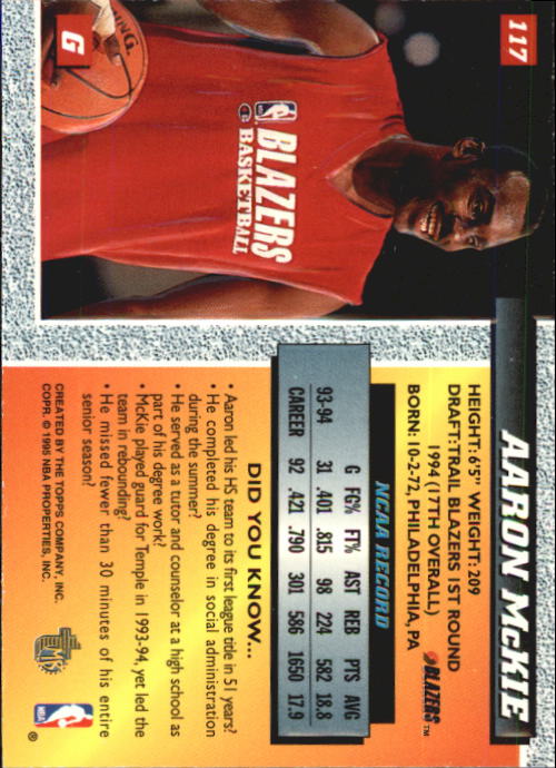 Sports Card Back